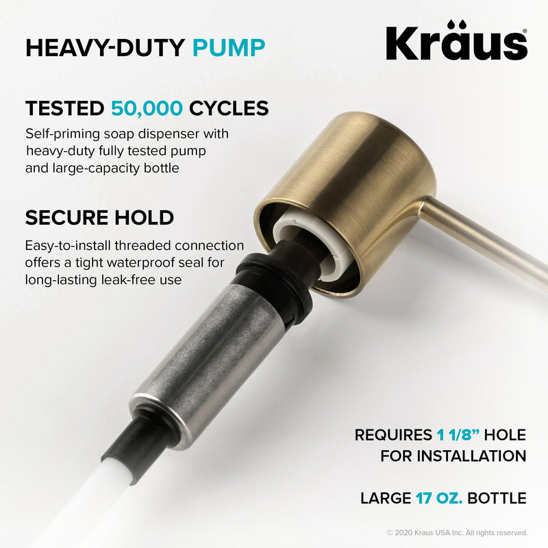  [AUSTRALIA] - KRAUS Boden Kitchen Soap and Lotion Dispenser in Spot Free Antique Champagne Bronze, KSD-53SFACB