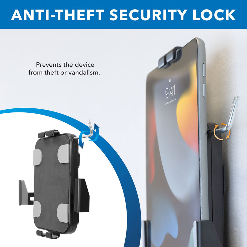 Mount-It! Anti-Theft Tablet Wall Mount | Universal Fit Tablet Kiosk Compatible with 7.9" to 11" Ipad and Samsung Tablets | Wall Mounted Secure Kiosk, Black