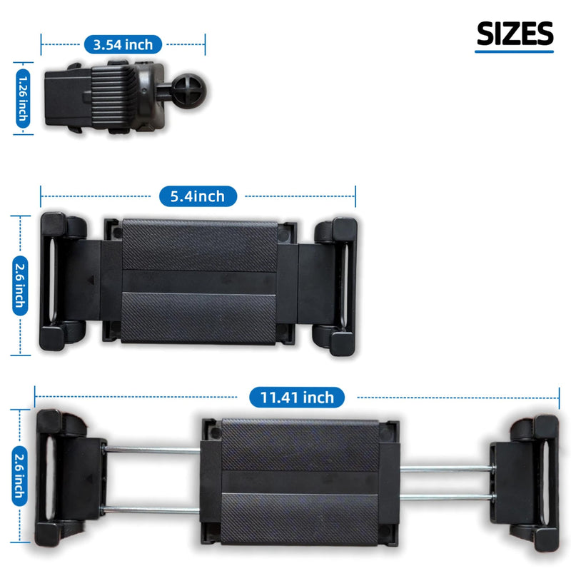 Car Tablet Holder for BMW X3 X5 X6 5/7-Series iX I20 G05 I5 G06 G60 G61 G70 G45, BackSeat Tablet Headrest Mounts 360° Rotation Strong Gravity Clamp Trip Travel Essentials Accessories for phones, Black