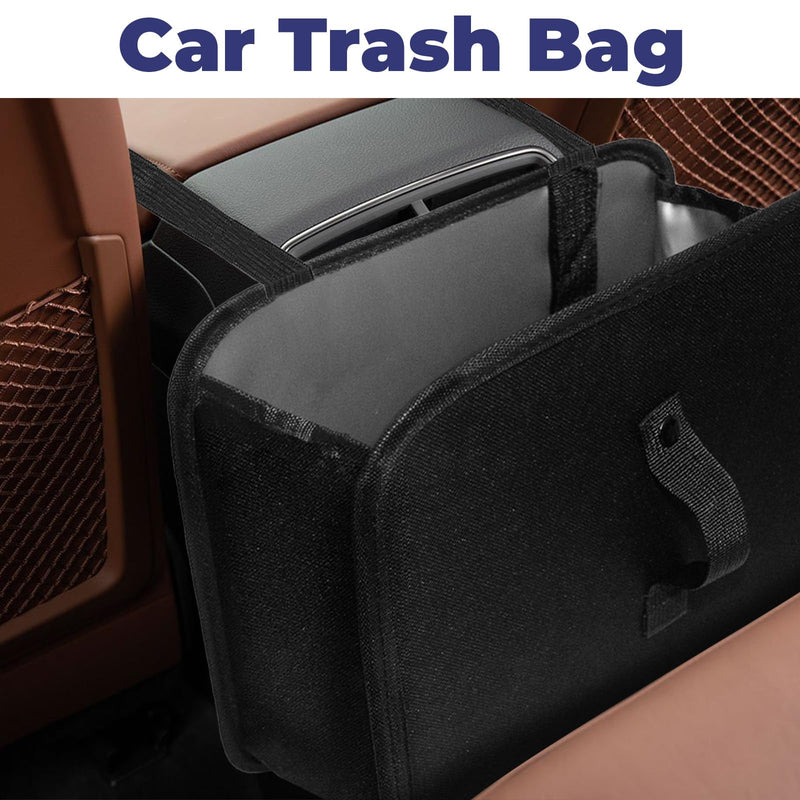Car Trash Can, Foldable Trash Can Collapsible Hanging Trash Bag for Car Seat, 2 Gallons Leakproof Garbage Bags, Cars Must Haves Interior Accessories Essentials