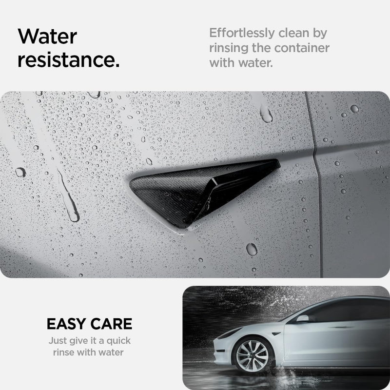 Spigen Side Camera Protection Cover for Tesla Model Y Juniper (2025/26) & Model 3 Highland (2024/25) - 2 Pack carbon