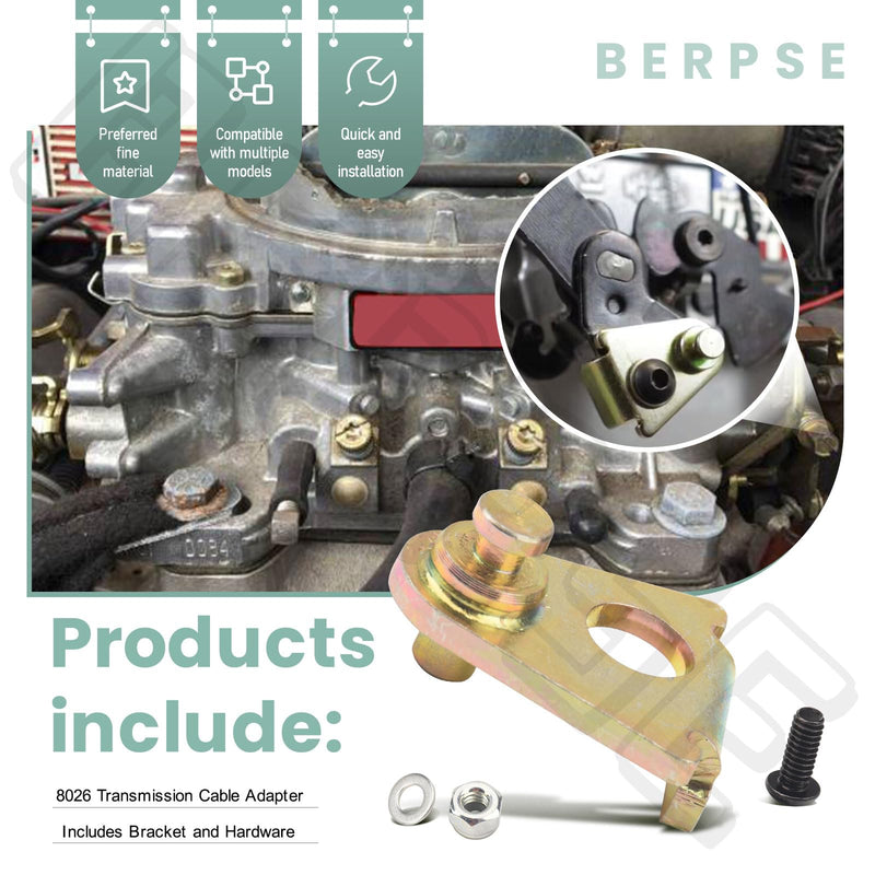 8026 Transmission Cable Adapter Compatible with E-delbrock Carburetor, Fits Models 2004R, 4L60 Transmissions