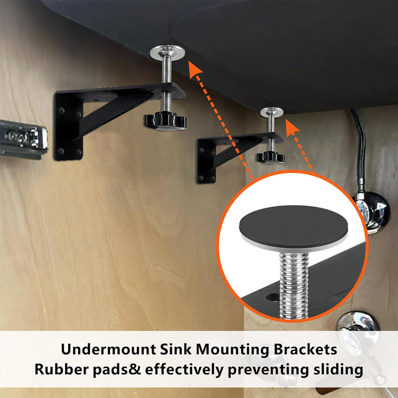 4 Pcs Undermount Sink Brackets, Undermount Sink Support, Undermount Sink Repair kit, Sink Bracket for Kitchen, Undermount Sink Brackets for Narrow Cabinet
