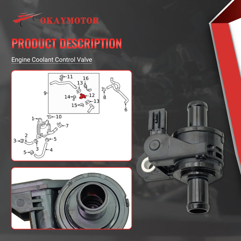 Engine Coolant Control Valve for 2019-2024 Lexus NX250 UX200 Toyota RAV4 2.0L 2.5L 16671-24020 16671-F2020