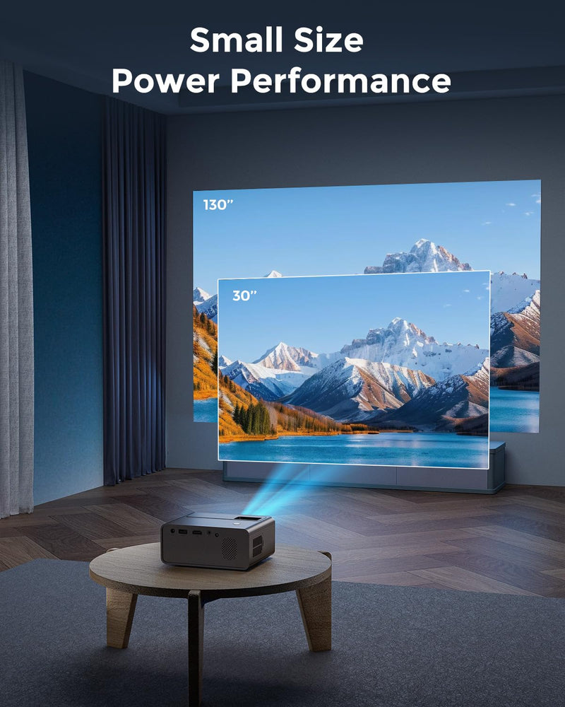 CiBest Mini Projector, 2025 Upgraded Full HD 1080P Support Video Projector, Portable Small Movie Projector, Compatible with iOS/Android/Windows/TV Stick/Box/USB/HDMI Black