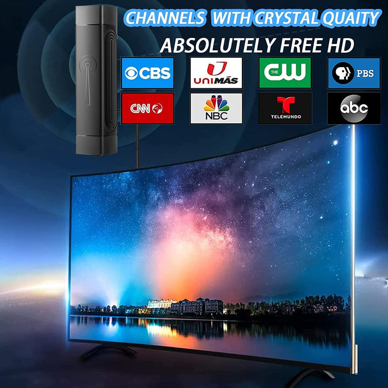 TV Antenna Indoor for Local Channels with Amplifier | Long-Range Reception Supports Digital 8K 4K 1080p 360°Reception HD Smart TV/Older TVs Medium