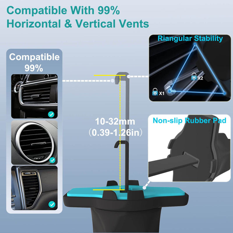 Magnetic Car Cup Holder Phone Mount for MagSafe, 2 Pack Cell Phone Mount for Car Cup Holder & Air Vent [ 20 X N52 Magnets ], for iPhone 15 14 13 Pro Plus Max Mini, MagSafe Case & Other Phone