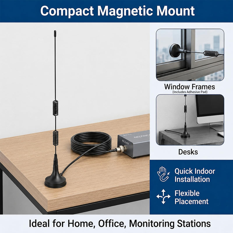 20MHz-1300MHz VHF UHF Ham Amateur Radio Police Scanner Antenna Magnetic Base BNC Male Antenna for Uniden Bearcat BC125AT RTL-SDR Whistler Shack Police Scanner,Kaunosta