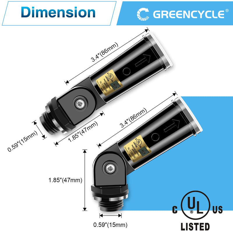 Dusk to Dawn Sensor,Greencycle 2PK Photocell Sensor for Outdoor Lights Auto On/Off, Waterproof IP65 Photo Cell for Outdoor Lighting, Flood Light, Lamp Post - Energy Saving & Easy Install Dusk to Dawn Sensor 2