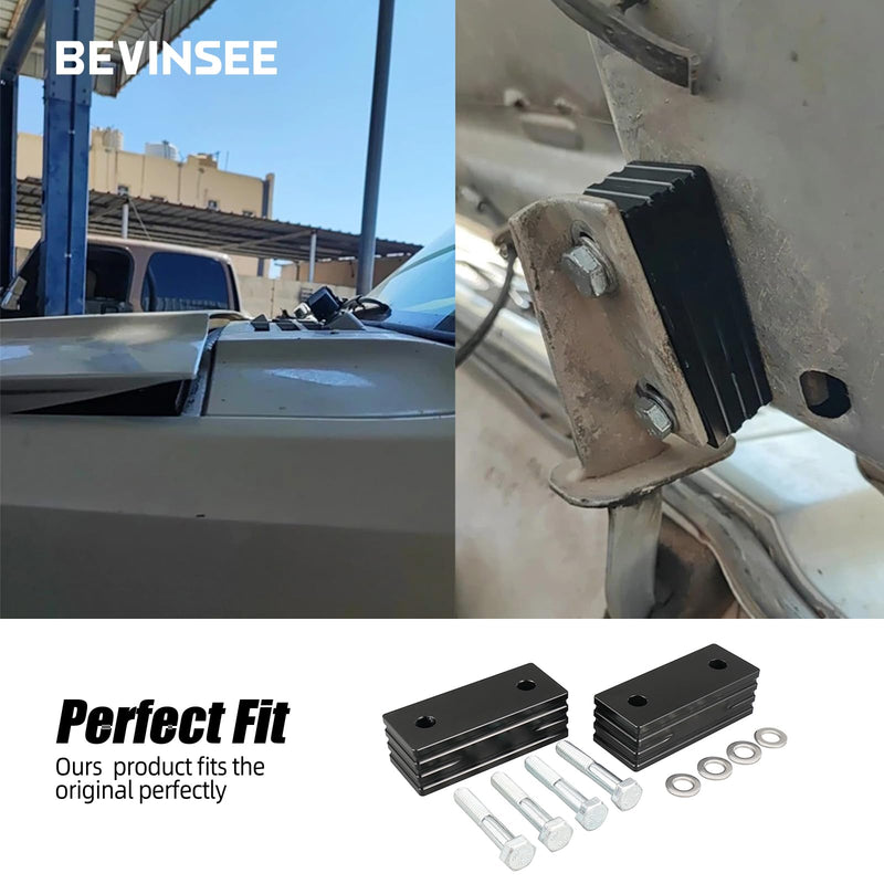 Bevinsee Hood Vent Space Riser Spacer Kit Compatible with Jeep Cherokee XJ 1984-2001 Black