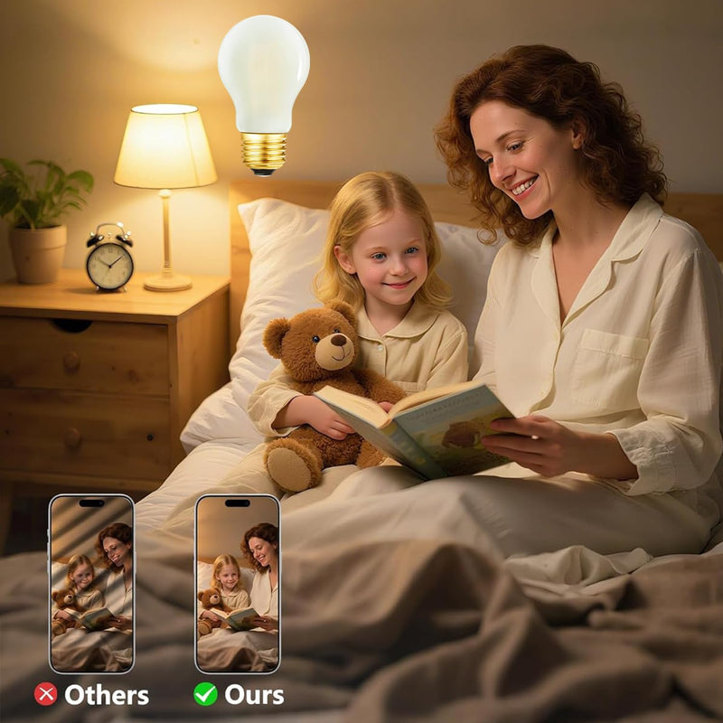 E26 Edison Bulb 6W=60 watt Light Bulb Frosted Dimmable Warm White 2700K Edison Light Bulb 60 Watt AC120V A15 led Bulb for Ceiling Fan,Vanity,Refrigerator,Wall scones 600lm E26 Light Bulb 6Pack 6w=60w 2700k Warm White