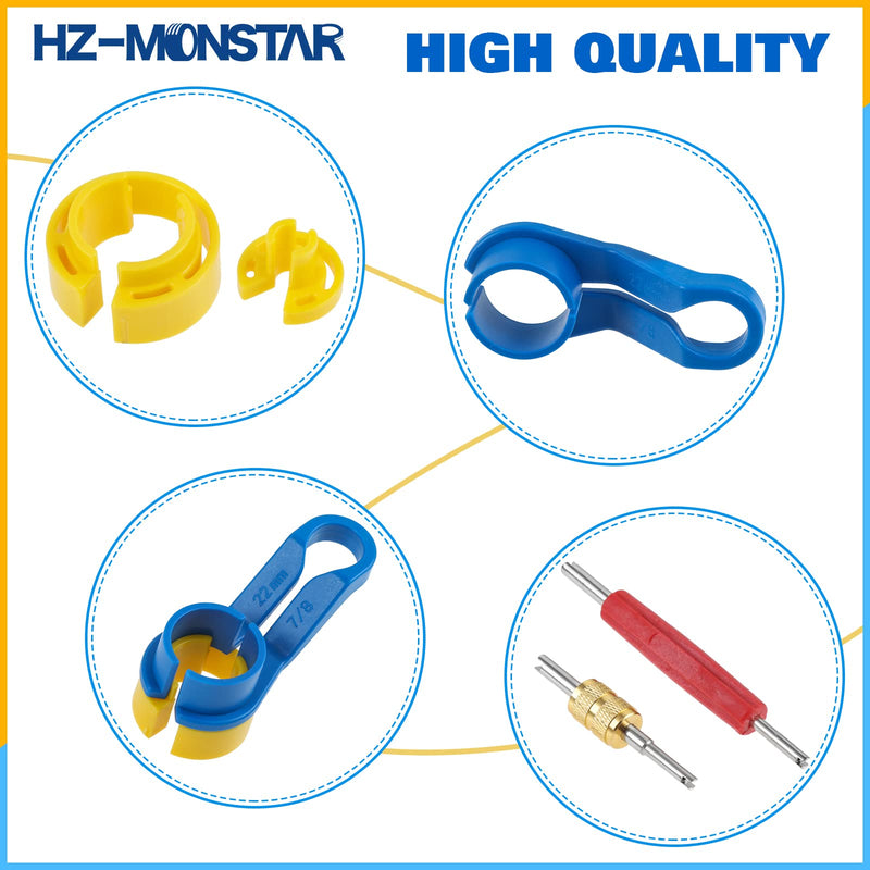 16Pcs AC Fuel Line Disconnect Tool Set, Fuel Line Removal Tool with Storage Box 1/4 5/16 3/8 1/2 5/8 3/4 7/8 Inch for AC Fuel Line Transmission Oil Cooler Line and Most Car
