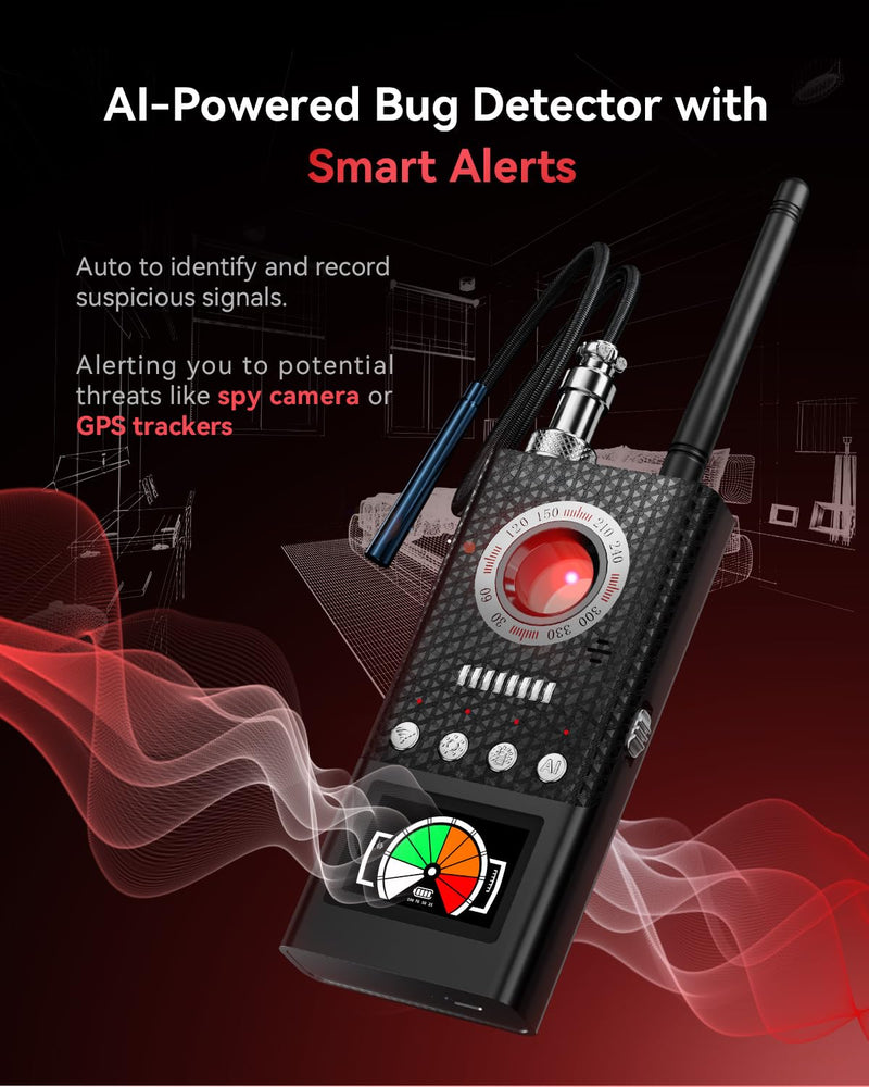 Hidden Camera Detectors GPS Tracker Detector Portable Bug Detector with Auto Detection for Travel, Hotel Safety