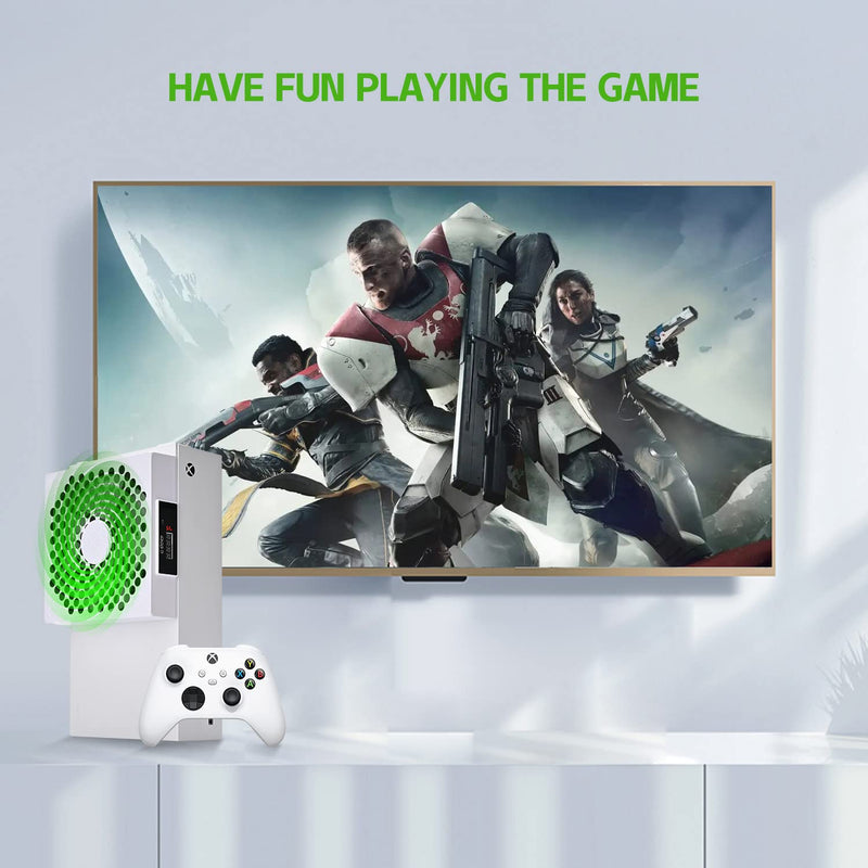 G-STORY Cooling Fan for Xbox Series S, Auto 3 Speed Adjust Temp Display RGB WHITE