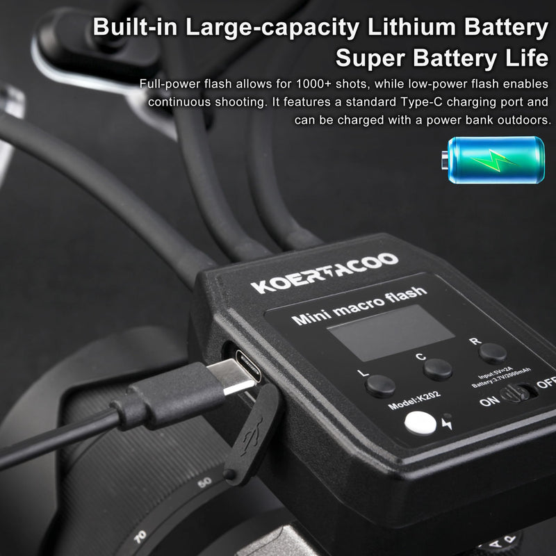 Triple Macro Flash, 2 Xenon (5600K),1 x LED Solid Light (6500K). | With Extended Arm for Insect and Plant Macro Photography, Compatible with Sony, Canon, Nikon and Fujifilm.