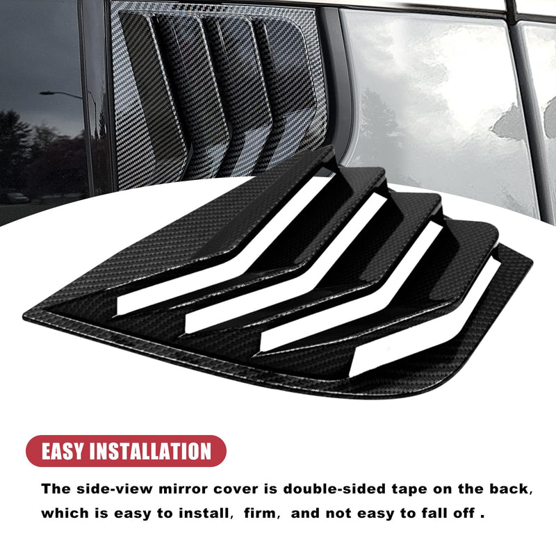 Sporacingrts Carbon Fiber Style Side Window Louvers Scoop Cover Sunshade Cover Compatible with 2018 2019 2020 2021 2022 Kia Stinger