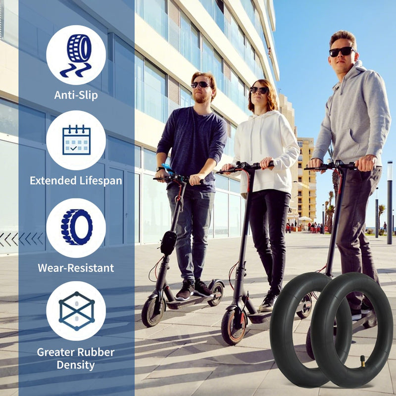 10 x 2.125 Scooter Tire Inner Tube, 10 inch Tires Replacement, for Segway Ninebot F20, F25, F30, F40 Electric Scooter [Thickened] [Valve Extension] [Tire Levers] (2 Pack)