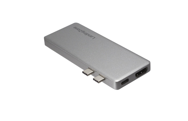 LandingZone USB Type-C Hub for MacBook Pro and MacBook Air Models A1706/A1707/A1708/A1989/A1990/A1932/A2141/A2159/A2251/A2289 Released 2016 to 2020 (Space Grey) Space Grey