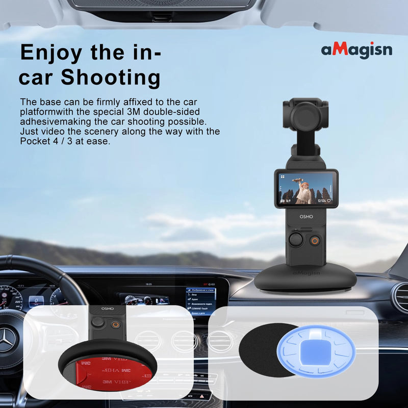 All-in-One Protective Kit for DJI Osmo Pocket 4, Silicone Stand Base with 2 Pack Tempered Glass Screen & Lens Protector and Hard Gimbal Protective Case for Travel, Daily Volgs