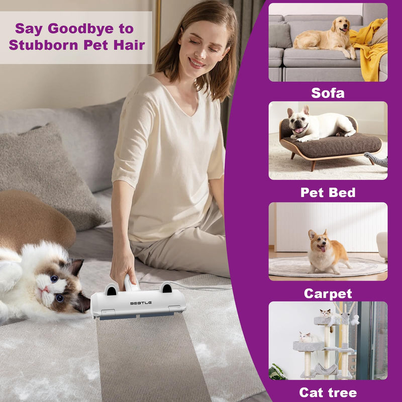 Pet Hair Remover Roller,Reusable Animal Hair Removal Brush for Dogs and Cats,Lint Remover Easy to Clean Pet Fur from Carpet,Sofa,Bedding,Furniture and Rugs,White | Lint Roller for Pet Fur from Carpet,Sofa,Bedding,Furniture and Rugs White