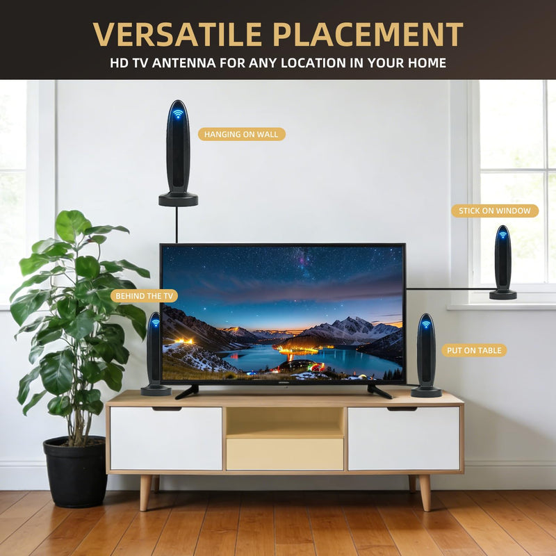 2026 TV Antenna for HD Smart TV Indoor, 1000+ Miles Range Digital Outdoor TV Antenna for Free Local Channels, Portable Antenna Support 8K 4K 1080p TVs-HDTV Antennas 20ft Coax Cable