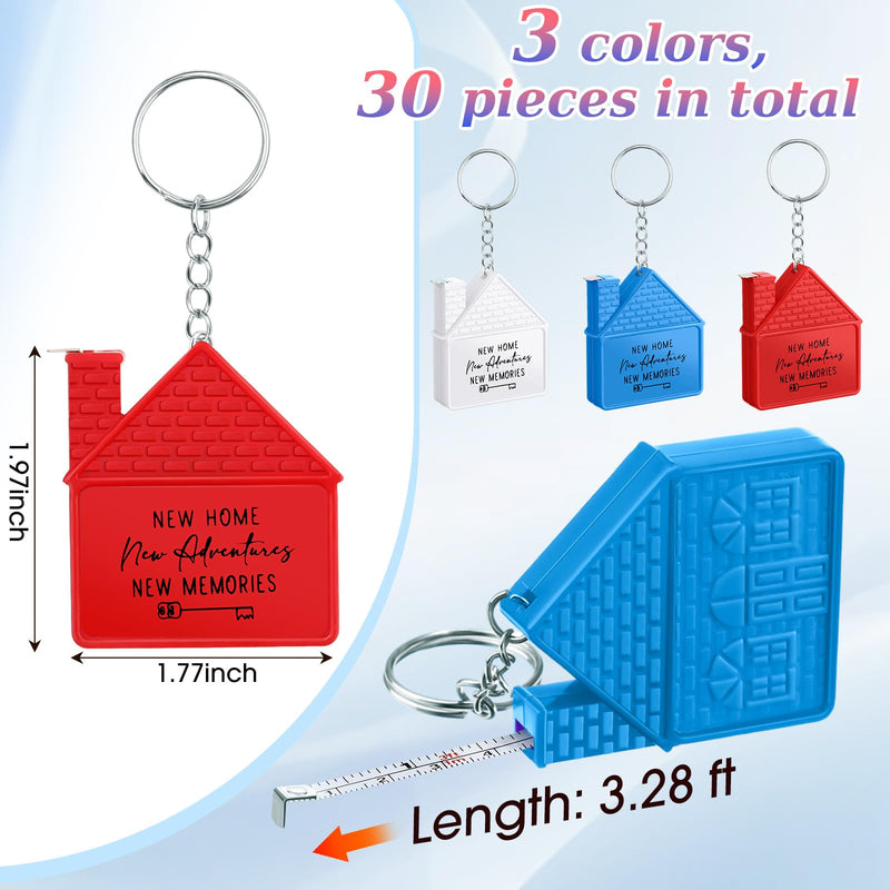 Ecation Home Shape Tape Measure Keychains (1m/3ft) - Summer Party Favors, Gifts for New Home, Birthday, BBQ & Pool Parties 30