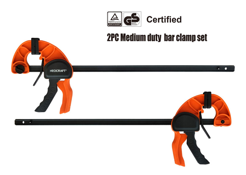 Quick Release Ratchet Bar Clamps for Woodworking (2 Pieces Set 18'') - Light Duty Adjustable One-Handed Clamp for Woodworking & Furniture Manufacturing & Assembly 2pack 18"