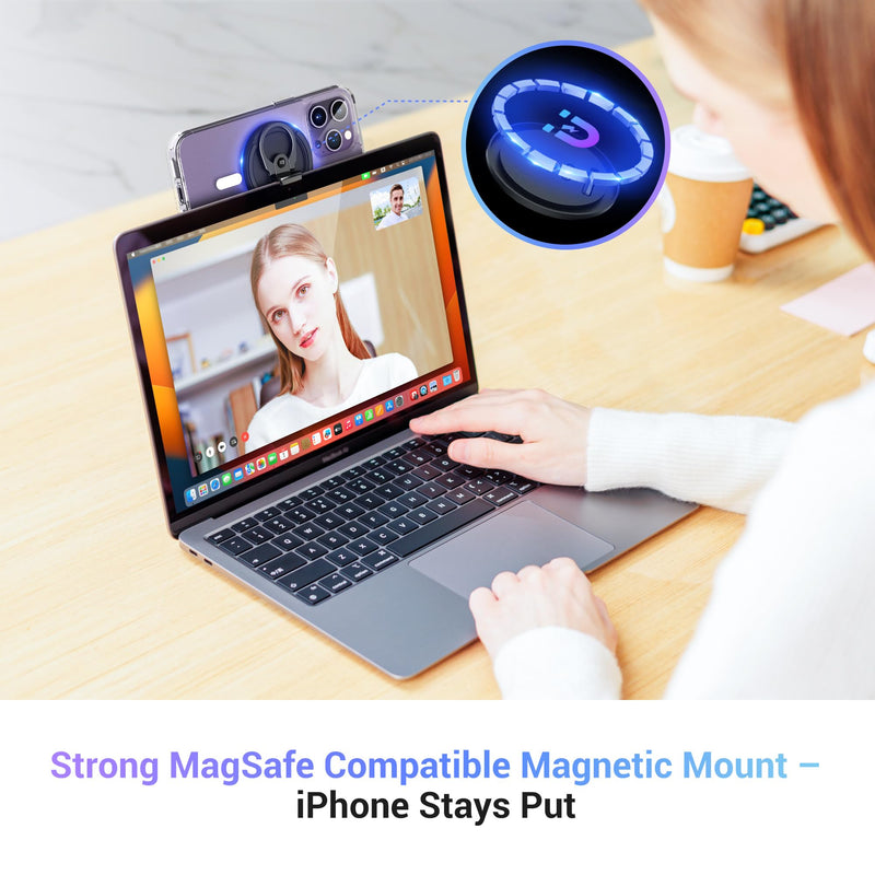 PROfezzion Metal Continuity Camera Mount for Mac Notebooks Laptops, Compatible with MacBook 2017, Mac Book Pro 2017 & Later, MacBook Air 2018 & Later, iPhone 17/16/15/14/13/12 Phones & Mag-Safe Case
