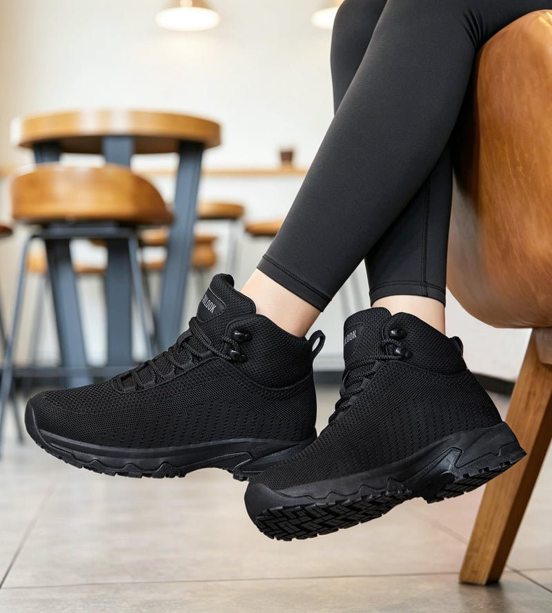 SHULOOK Non Slip Work Boots Women Slip Resistant Comfortable Mesh Kitchen Chef Shoes for Restaurant Food Service Lightweight Walking Shoes Ankle Support,Black 8 Black