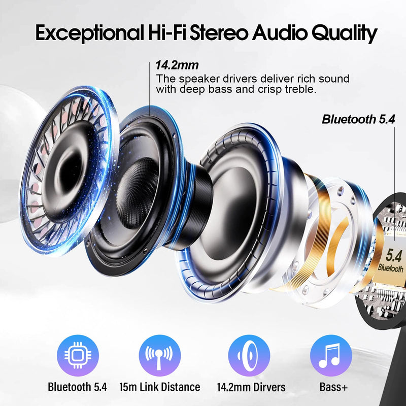 Wireless Earbuds, AI Translation Earbuds Real Time Touch Screen | 5 EQ Modes, 48H AI Ear Buds with ANC Noise Cancelling/Transparency Mode, IPX7 Waterproof, 164 Language/7 Translation Modes Premium Black