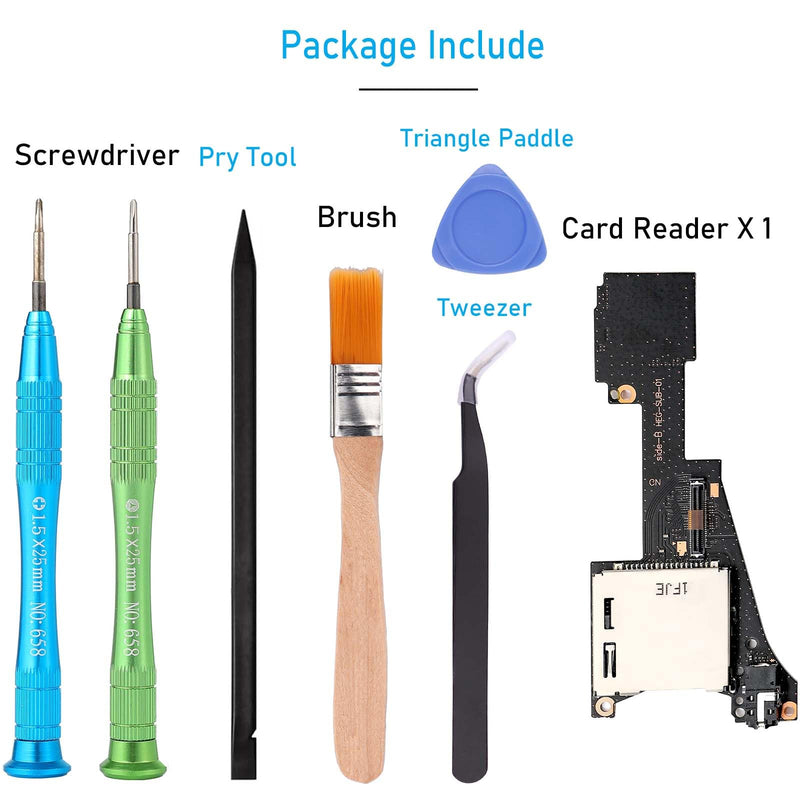 Compatible with Nintendo Switch OLED, Ikpek Game Card Reader Cartridge Micro SD Card Slot Tray Headphone Jack Daughterboard Replacement for NS OLED with Repair Tools Green - 1 Pack