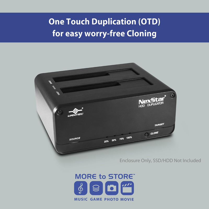 NexStar JX, USB 3.2 Gen1, Dual Bay Dock for SATA III Drive with Clone Function, USB 3.2 Gen1 (NST-D258S3-BK),Black