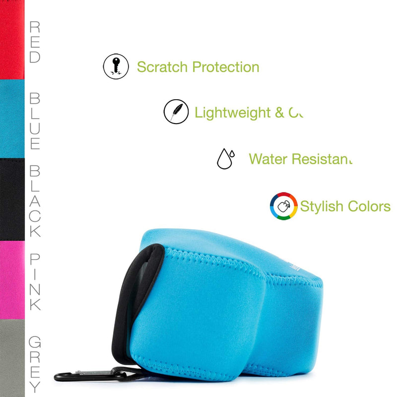 MegaGear ''Ultra Light'' Neoprene Camera Case Bag with Carabiner for Nikon COOLPIX B500 Digital Camera (Blue) Blue