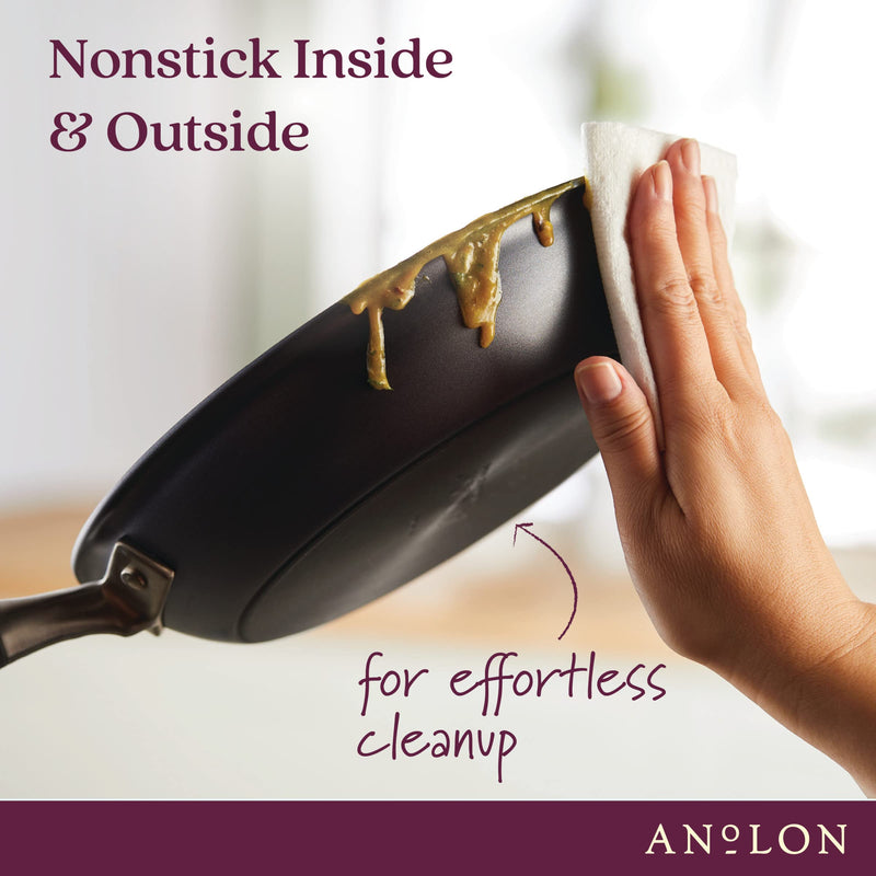 Anolon Advanced Home Hard Anodized Nonstick Frying Pan, 8.5 Inch – Small Non Stick Egg Pan, Durable Nonstick Skillet - Moonstone Skillet (8.5-Inch)
