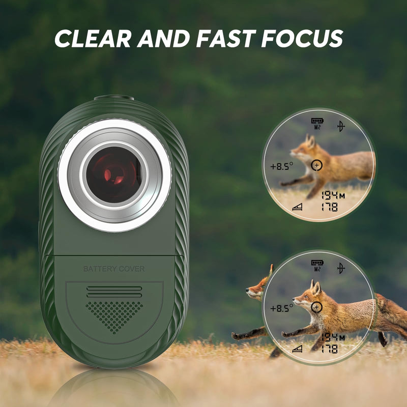 1500 Yards Hunting Rangefinder with Bow Hunting Mode (Angle, Height, Horizontal Distance), 6X Magnification, Speed Measurement - Lightweight Laser Range Finder for Archery Hunter, Model H-115