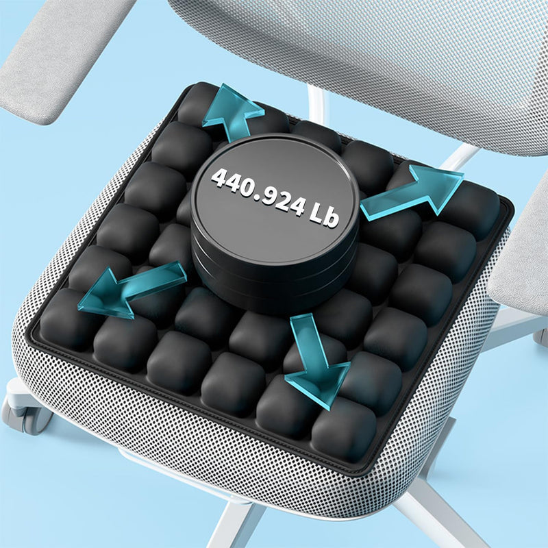 Travel Cushion, 3D Inflatable Airplane Seat Cushion, Car Portable Breathable Comfort Cushion,Office Wheelchair Pad, Camping Seat Mat (Black-36) Black-36