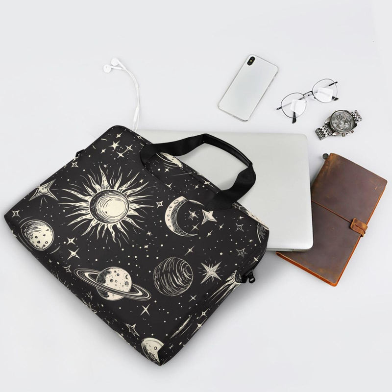 Stars Moon Sun Print Laptop Case 15.6 inch Computer Bag | Waterproof Laptop Briefcase Laptop Bag for Women & Men Stars Moon Sun
