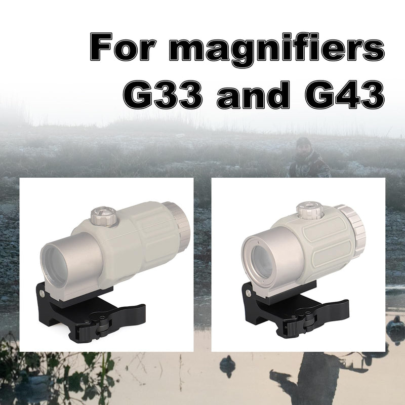 New Aluminum Quick Release 3X Magnifier Mount Central Height :1.93 inches (with 7mm Spacer) for G33 G43 G45 Flip-to-Side Mount Kit Optics Base QD Compatible with Standard 21.2mm Base Mounting