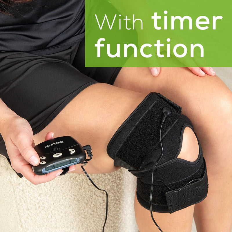Beurer EM29 2-in-1 Knee and Elbow TENS Machine for Pain Relief with 20 Intensity Levels, 4 Programs, and Reusable Water Contact Electrodes, Digital Muscle Stimulator Device EM29 - Knee and Elbow