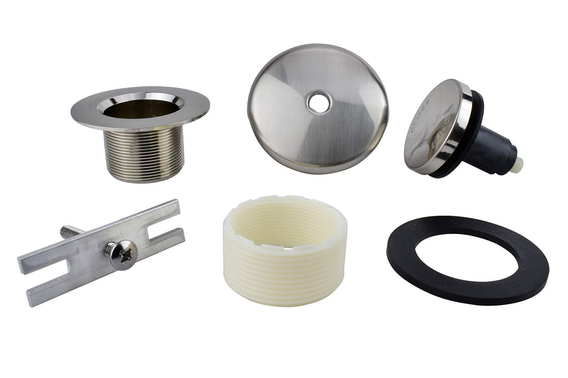 Plumb Pak K826-71DSBN Foot Lok Stop Style Universal Bath Drain Replacement Trim Kit, Brushed Nickel