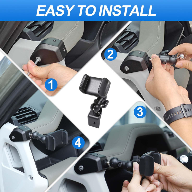 Phone Holder Compatible with Land Rover Defender 90 110 130 2020-2023, 360° Adjustable Dash Left Side Phone Mount Holder for All Smartphones (Style A) Style A