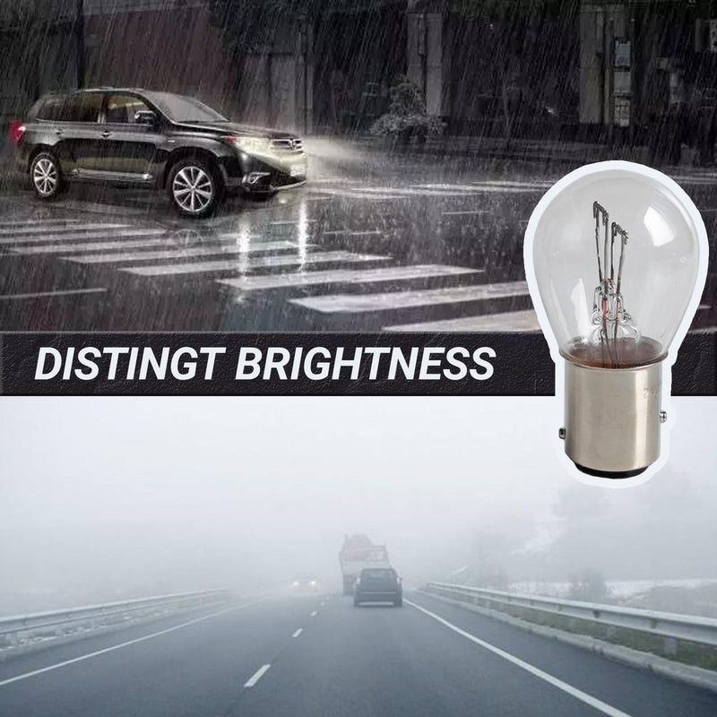 10 PCS Car S25 BAY15D Brake Bulb, 6V 21/5W High Brightness Waterproof Double Filament Bulb, Clear Light Double Contact Brake Tail Light for Most Motorcycles, Plug and Play (White) 10 PCS White #BAY15D