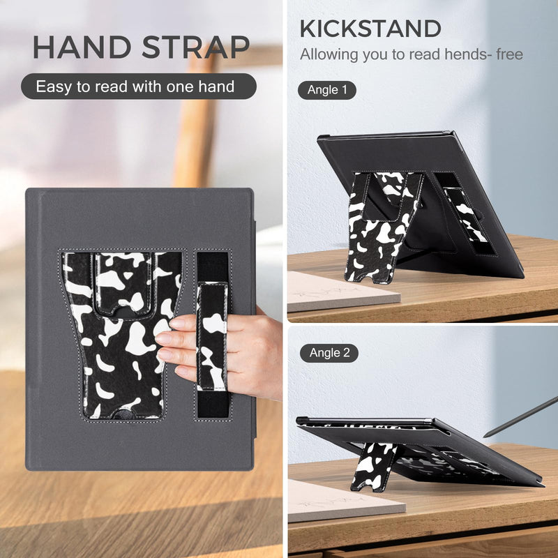 CoBak Case for Remarkable 2 Paper Tablet with Two Viewing Angles- Lightweight and Hard Back Shell Protective Book Folio Cover with Built-in Pen Holder - for 10.3" 2020 Released (with Stand Notebook) Black Notebook with Stand