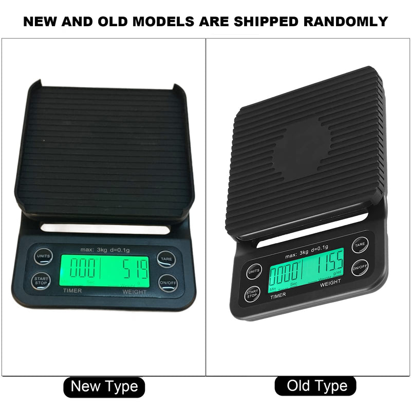 Fdit 3KG/0.1g Electronic LCD Digital Kitchen Food Scale Drip Coffee Weighing with Timer (Green)