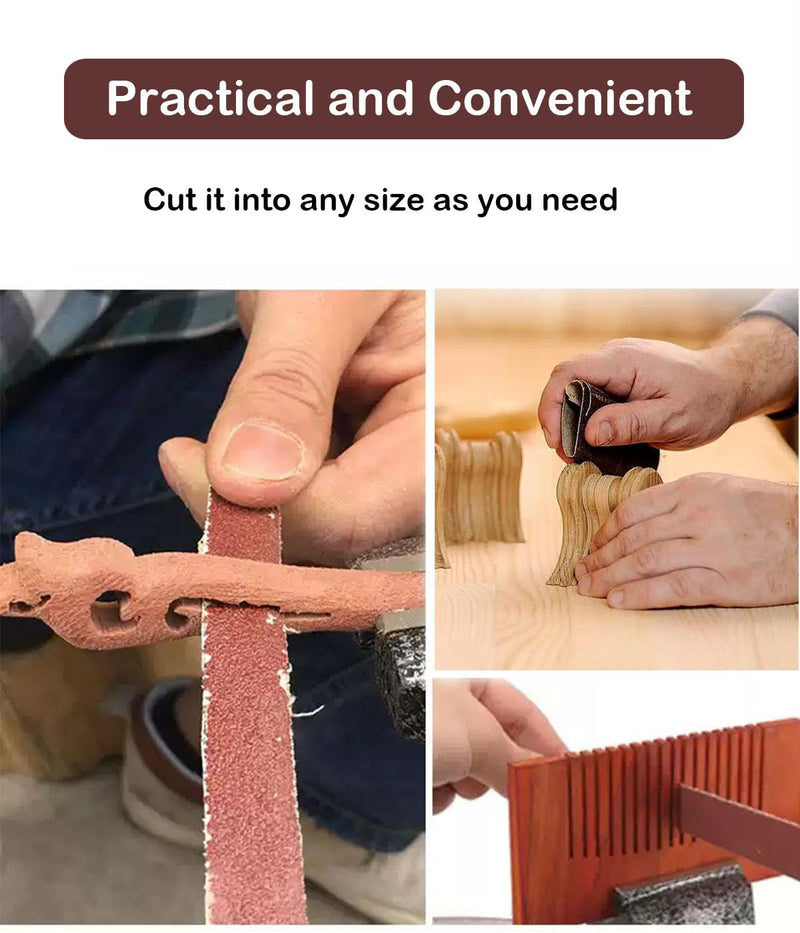 Emery Cloth Roll, 6 Grits 1'' x 26' Sand Paper Roll with Dispenser, 80 150 240 320 400 600 Grit Sandpaper Assortment, Wet Sanding Paper for Metal Automotive Furniture Wood 6rolls 8m