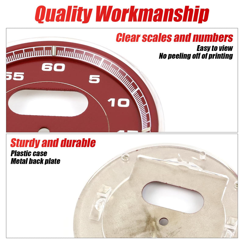 Car Clock Replacement dial Compatible with Porsche Cayenne 2011-2017 911 2012-2018 Macan 2014-2024 718 2016-2023 Panamera 2010-2016 Bordeaux Red Stopwatch Mounted Dashboard Old Style