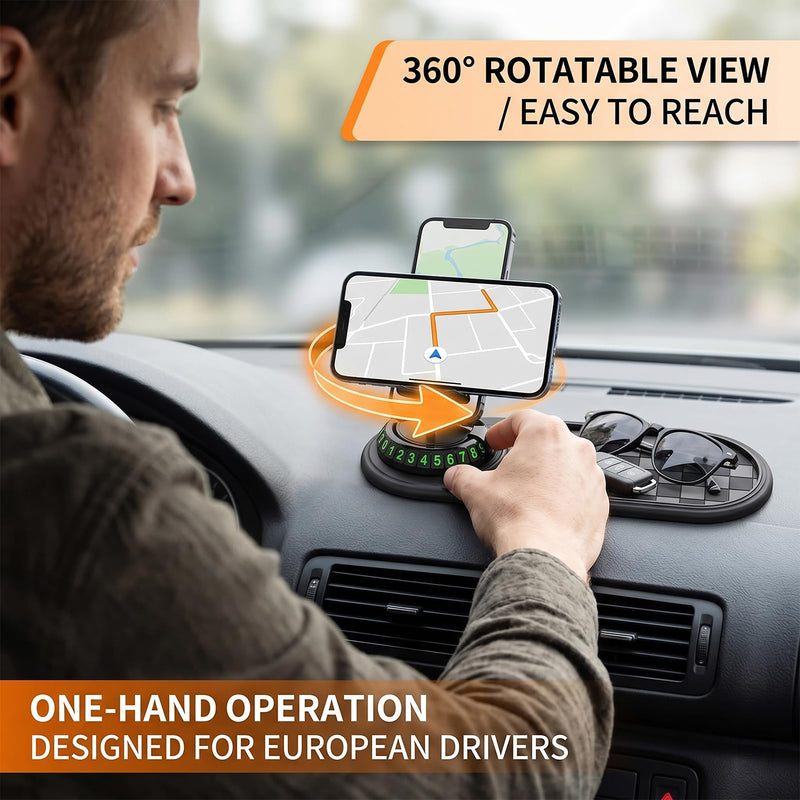 Multifunction Universal Anti Slip Mat for Car Dashboard Keys Gadgets | 3-In-1 Multifunctional 360° Rotating Anti Slip Phone Holder For Car Phone Holder Pvc Dashboard Mat, Fit For Cars, Trucks