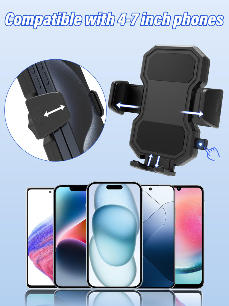 Magnetic Phone Holder for Tractor/Forklift/Excavator | Upgraded N56 Strong Magnet, Adjustable Metal Arm, 360° Rotatable, One-Button Release, 4-7" iPhone/Galaxy/Android