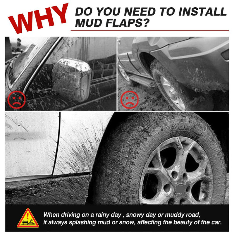 Autorder Mud Flaps Splash Guards for Ford Escape 2020 2021 2022 2023 2024 2025 Accessories Mudflap Fender Flares Front and Rear Mud Guard Set 4PCS (Not for ST-Line Models) 2020-2025 Ford Escape