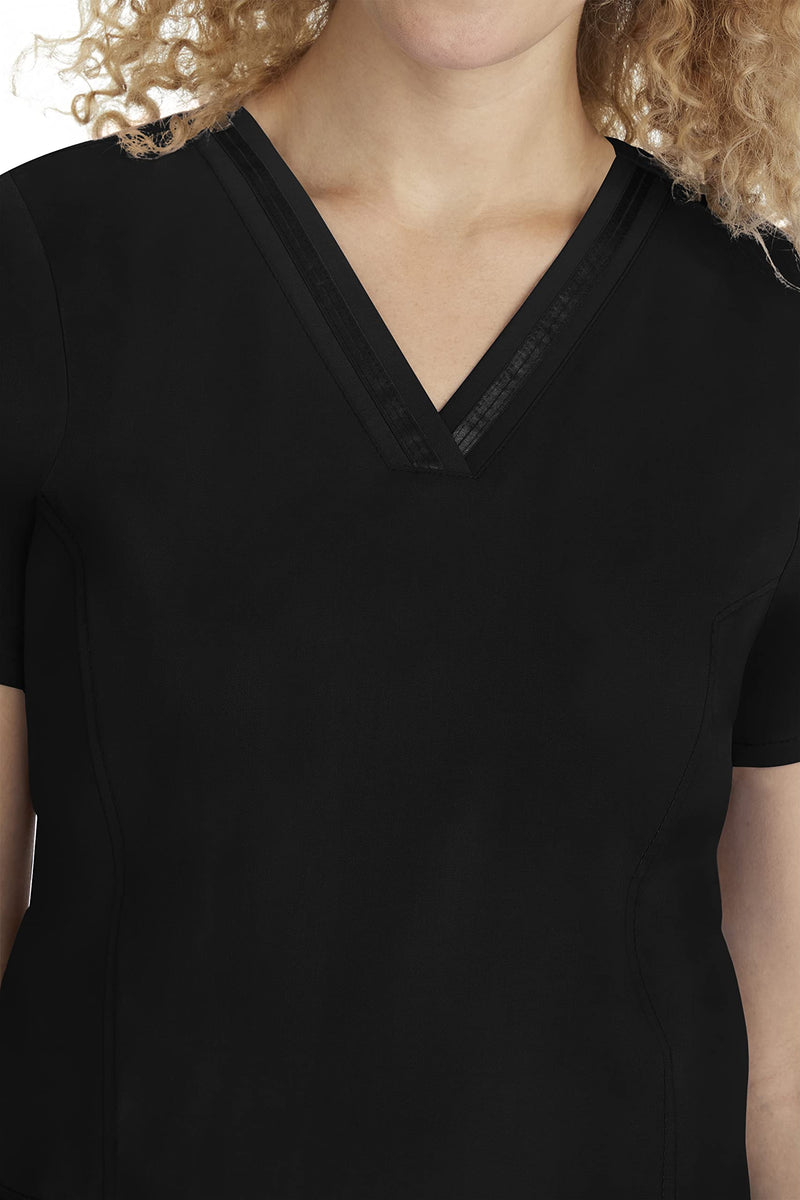 Healing Hands Scrub Top for Women with 3 Pockets and Easy Care, 2-Way Stretch Fabric 2278 Large Black